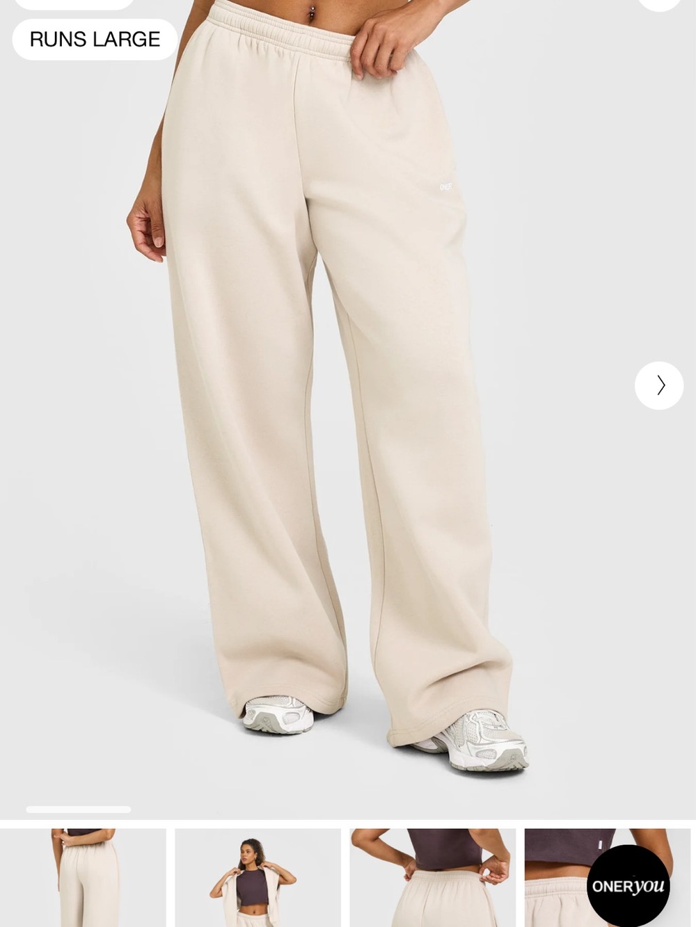 Oner Active Cream Wide-Leg Sweatpants